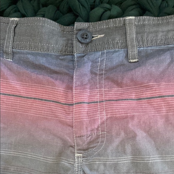 Vapor Kids' Striped Swim Trunks - Pink, Gray, and White - Picture 3 of 7